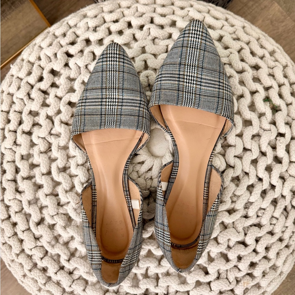 a new day Black and White Plaid Flats